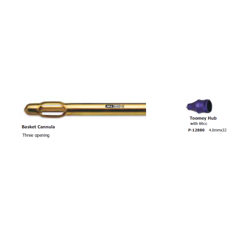 Basket Cannula Three Opening Toomey Hub With 60cc 4.0mmx32